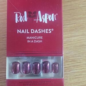 Red Aspen Nail Dashes - Shimmering Red Press-On Nails